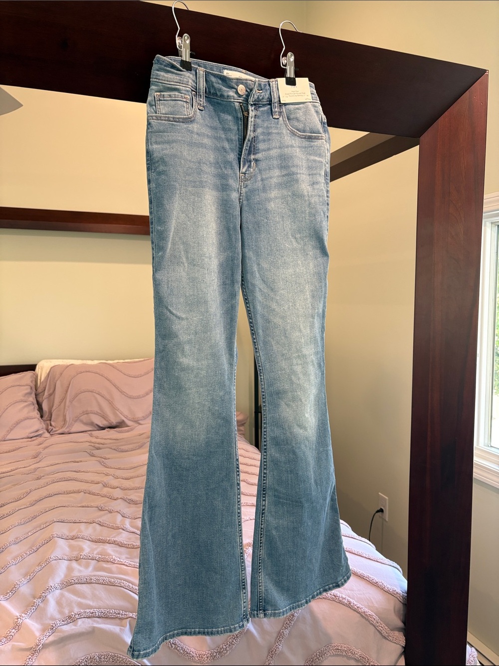 Hollister Light Blue Flare Jeans - High Rise Wide Leg